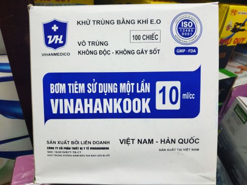 Bơm Tiêm Sử Dụng Một Lần VINAHANKOOK 10 ml/cc